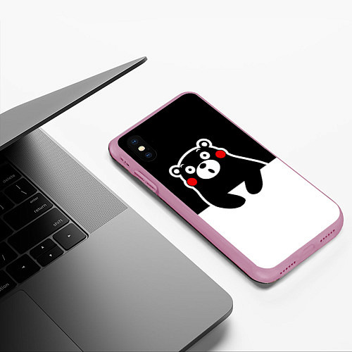 Чехол iPhone XS Max матовый Kumamon Surprised / 3D-Розовый – фото 3
