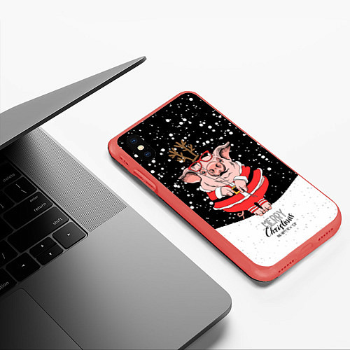 Чехол iPhone XS Max матовый Merry Christmas 2019 / 3D-Красный – фото 3