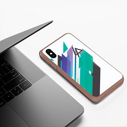 Чехол iPhone XS Max матовый Linkin Park: Green Geometry, цвет: 3D-коричневый — фото 2