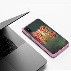 Чехол iPhone XS Max матовый Грудная клетка, цвет: 3D-розовый — фото 2