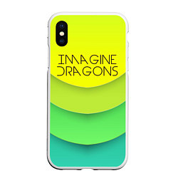 Чехол iPhone XS Max матовый Imagine Dragons: Lime Colour, цвет: 3D-белый