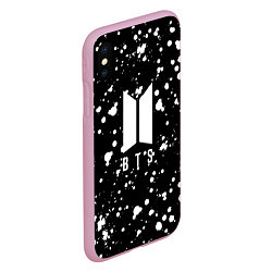 Чехол iPhone XS Max матовый BTS: White Drops, цвет: 3D-розовый — фото 2
