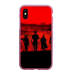 Чехол iPhone XS Max матовый RDR 2: Sunset, цвет: 3D-малиновый