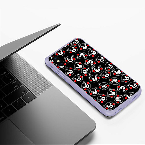 Чехол iPhone XS Max матовый Kumamon Faces / 3D-Светло-сиреневый – фото 3