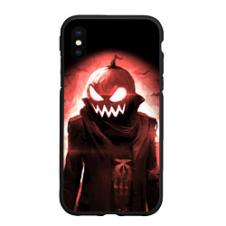 Чехол iPhone XS Max матовый Зловещая тыква, цвет: 3D-черный