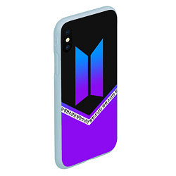 Чехол iPhone XS Max матовый BTS: Neon Symbol, цвет: 3D-голубой — фото 2