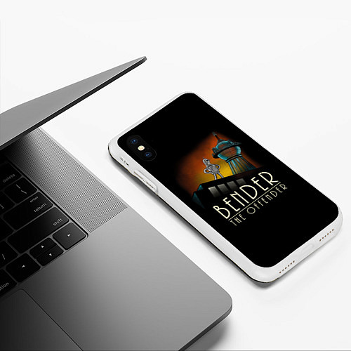 Чехол iPhone XS Max матовый Bender The Offender / 3D-Белый – фото 3
