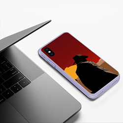 Чехол iPhone XS Max матовый RDR 2: Dark Man, цвет: 3D-светло-сиреневый — фото 2