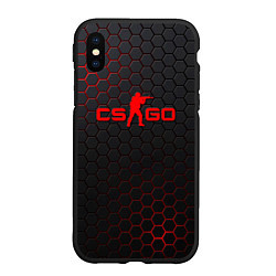 Чехол iPhone XS Max матовый CS:GO Grey Carbon, цвет: 3D-черный