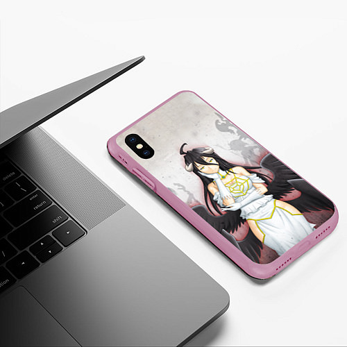 Чехол iPhone XS Max матовый Overlord Albedo / 3D-Розовый – фото 3