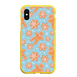 Чехол iPhone XS Max матовый Xmas Cookies, цвет: 3D-желтый