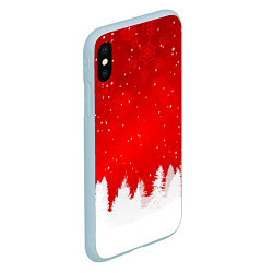 Чехол iPhone XS Max матовый Christmas pattern, цвет: 3D-голубой — фото 2