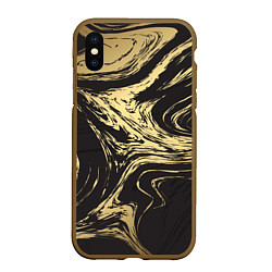 Чехол iPhone XS Max матовый Золотой мрамор, цвет: 3D-коричневый