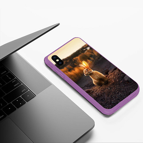 Чехол iPhone XS Max матовый Солнечный зайчик / 3D-Фиолетовый – фото 3