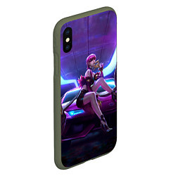 Чехол iPhone XS Max матовый Evelynn, цвет: 3D-темно-зеленый — фото 2