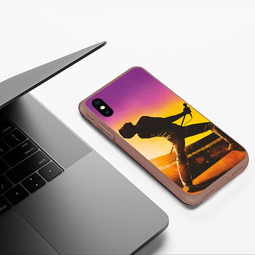 Чехол iPhone XS Max матовый Bohemian Rhapsody / 3D-Коричневый – фото 3