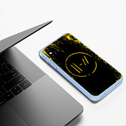 Чехол iPhone XS Max матовый 21 Pilots: Yellow & Black, цвет: 3D-голубой — фото 2