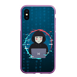 Чехол iPhone XS Max матовый Anonymous hacker