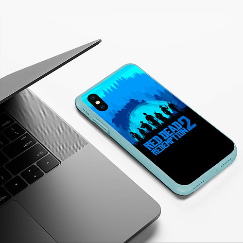 Чехол iPhone XS Max матовый RDR 2: Blue Style / 3D-Мятный – фото 3