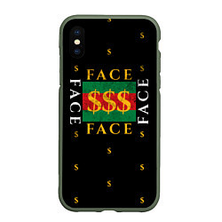 Чехол iPhone XS Max матовый FACE GG Style, цвет: 3D-темно-зеленый