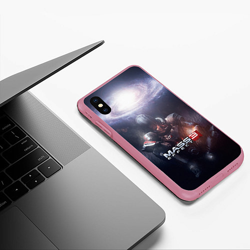 Чехол iPhone XS Max матовый Mass Effect 3 / 3D-Малиновый – фото 3