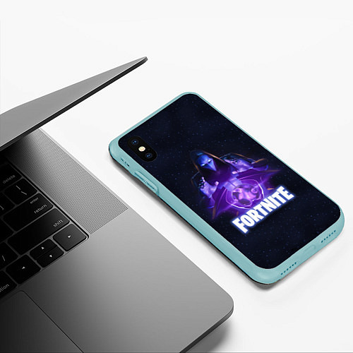 Чехол iPhone XS Max матовый Fortnite: Omen / 3D-Мятный – фото 3