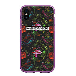 Чехол iPhone XS Max матовый Imagine Dragons: Ink, цвет: 3D-фиолетовый