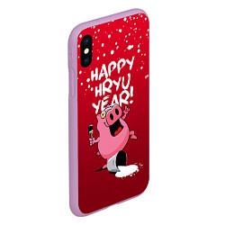 Чехол iPhone XS Max матовый Piggy Year, цвет: 3D-сиреневый — фото 2