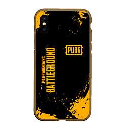 Чехол iPhone XS Max матовый PUBG: Black Fashion, цвет: 3D-коричневый