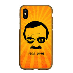 Чехол iPhone XS Max матовый Stan Lee 1922-2018, цвет: 3D-коричневый