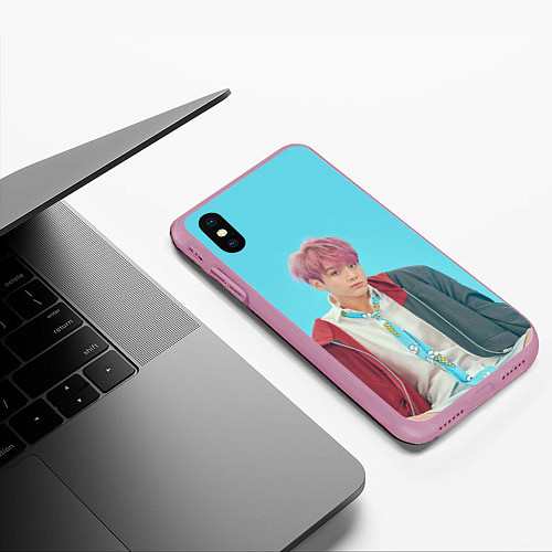 Чехол iPhone XS Max матовый BTS Jungkook / 3D-Розовый – фото 3