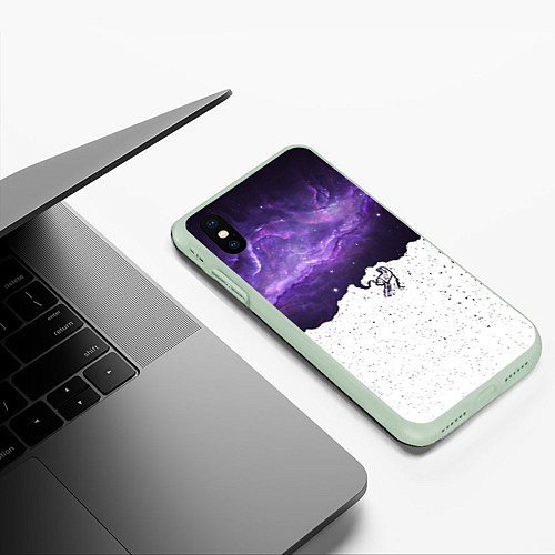 Чехол iPhone XS Max матовый Fortnite: Llama Space / 3D-Салатовый – фото 3