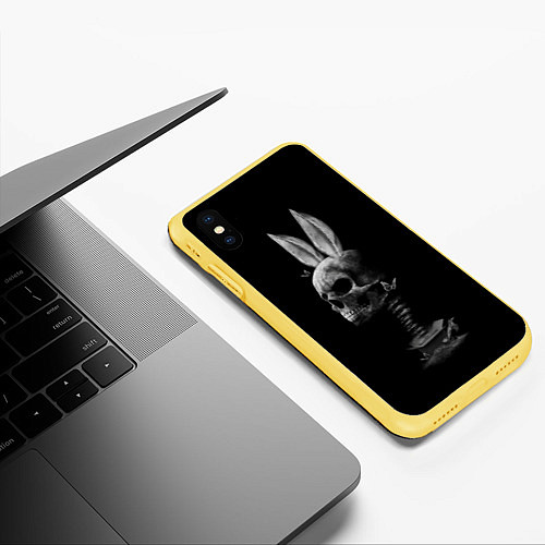 Чехол iPhone XS Max матовый Череп Заи / 3D-Желтый – фото 3
