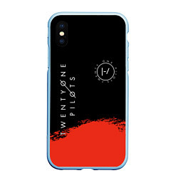 Чехол iPhone XS Max матовый 21 Pilots: Red & Black, цвет: 3D-голубой