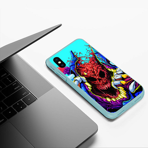 Чехол iPhone XS Max матовый CS:GO Hyper Beast / 3D-Мятный – фото 3
