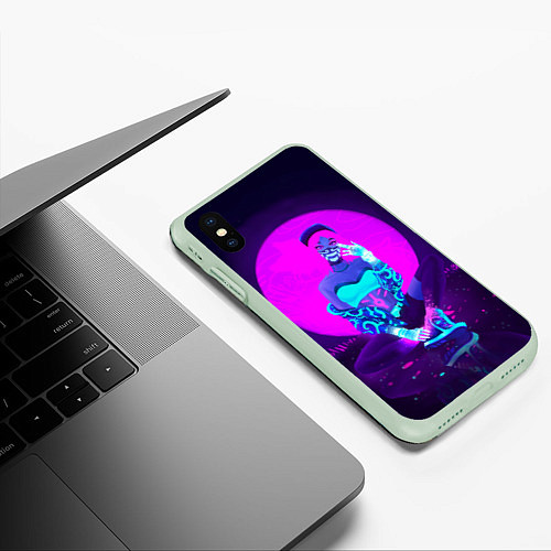 Чехол iPhone XS Max матовый Akali KDA / 3D-Салатовый – фото 3