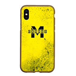 Чехол iPhone XS Max матовый Metro Exodus: Yellow Grunge, цвет: 3D-коричневый