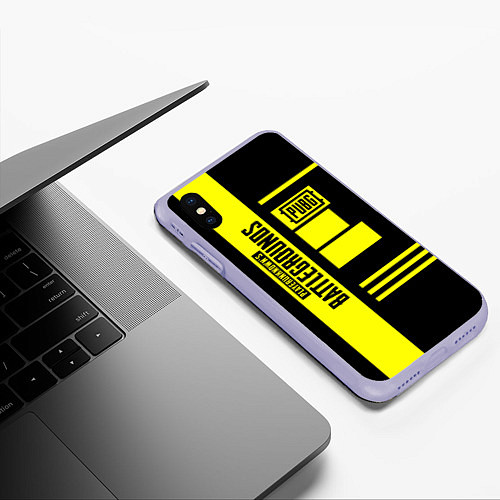 Чехол iPhone XS Max матовый PUBG: Yellow Lifestyle / 3D-Светло-сиреневый – фото 3