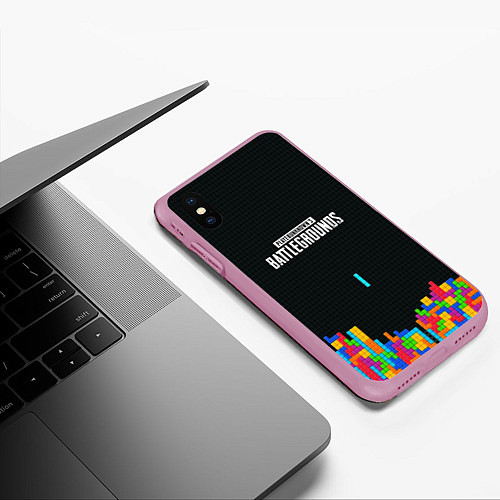 Чехол iPhone XS Max матовый PUBG: Tetris / 3D-Розовый – фото 3