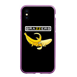 Чехол iPhone XS Max матовый Brazzers: Black Banana, цвет: 3D-фиолетовый