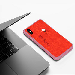 Чехол iPhone XS Max матовый Карманный токийский гуль, цвет: 3D-малиновый — фото 2