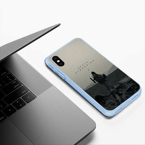 Чехол iPhone XS Max матовый Death Stranding / 3D-Голубой – фото 3