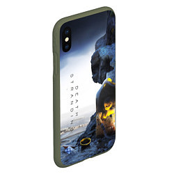 Чехол iPhone XS Max матовый Death Stranding: Exclusive, цвет: 3D-темно-зеленый — фото 2