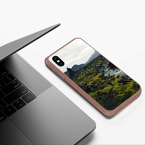 Чехол iPhone XS Max матовый Death Stranding: Green World / 3D-Коричневый – фото 3