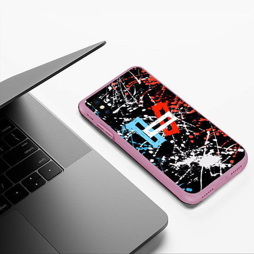 Чехол iPhone XS Max матовый Twenty One Pilots: Polarize / 3D-Розовый – фото 3