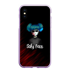 Чехол iPhone XS Max матовый Sally Face окровавленное лицо, цвет: 3D-сиреневый