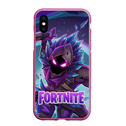 Чехол iPhone XS Max матовый Fortnite, цвет: 3D-малиновый