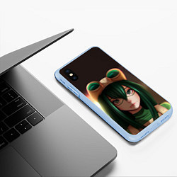 Чехол iPhone XS Max матовый Green My Hero, цвет: 3D-голубой — фото 2