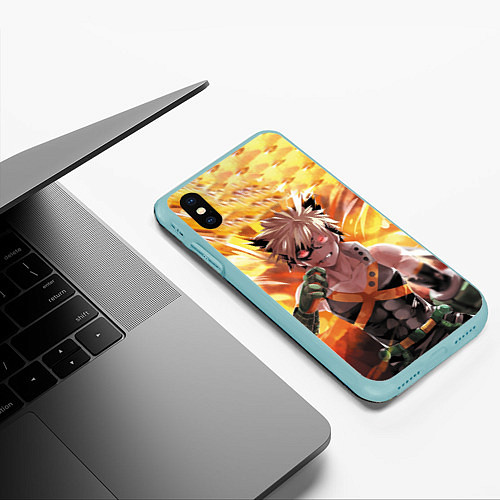 Чехол iPhone XS Max матовый Fire Academia / 3D-Мятный – фото 3