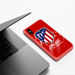 Чехол iPhone XS Max матовый ФК Атлетико Мадрид, цвет: 3D-красный — фото 2